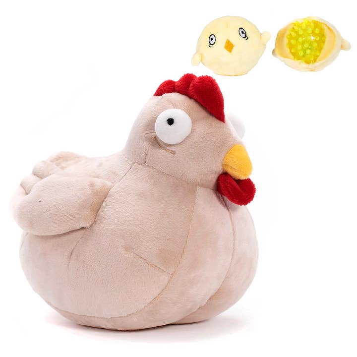 Downtown Pet Supply - Wholesale Pet Plush Toy - Dog - 2 in 1 Plush Shark and Chicken Toys