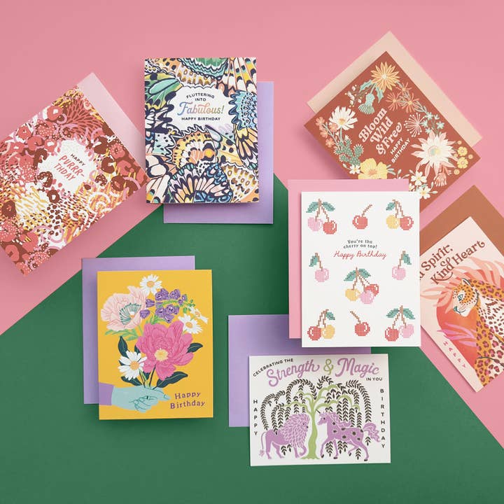 O.O.M.F Creative - Wholesale Birthday Card - Fluttering Wings Birthday Card