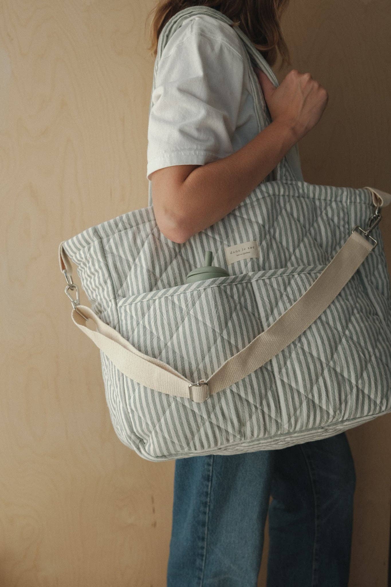 Dans le sac - Wholesale Diaper Bag - Baby - Organic cotton diaper bag - Striped collection1