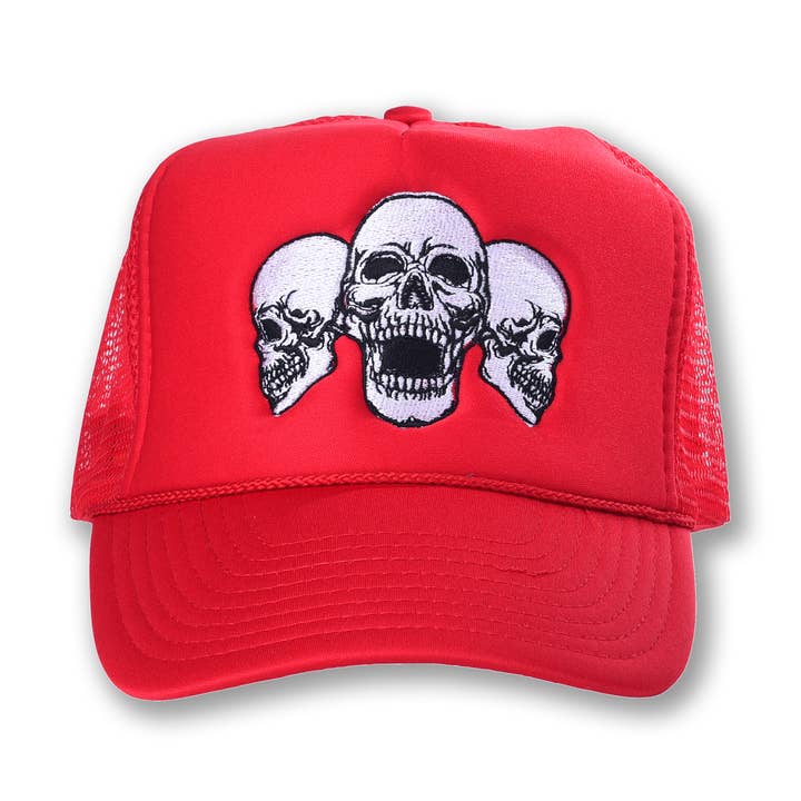 Dropout New York – Engroshandel Trucker hat - Unisex – 3 Skulls Trucker Hat0