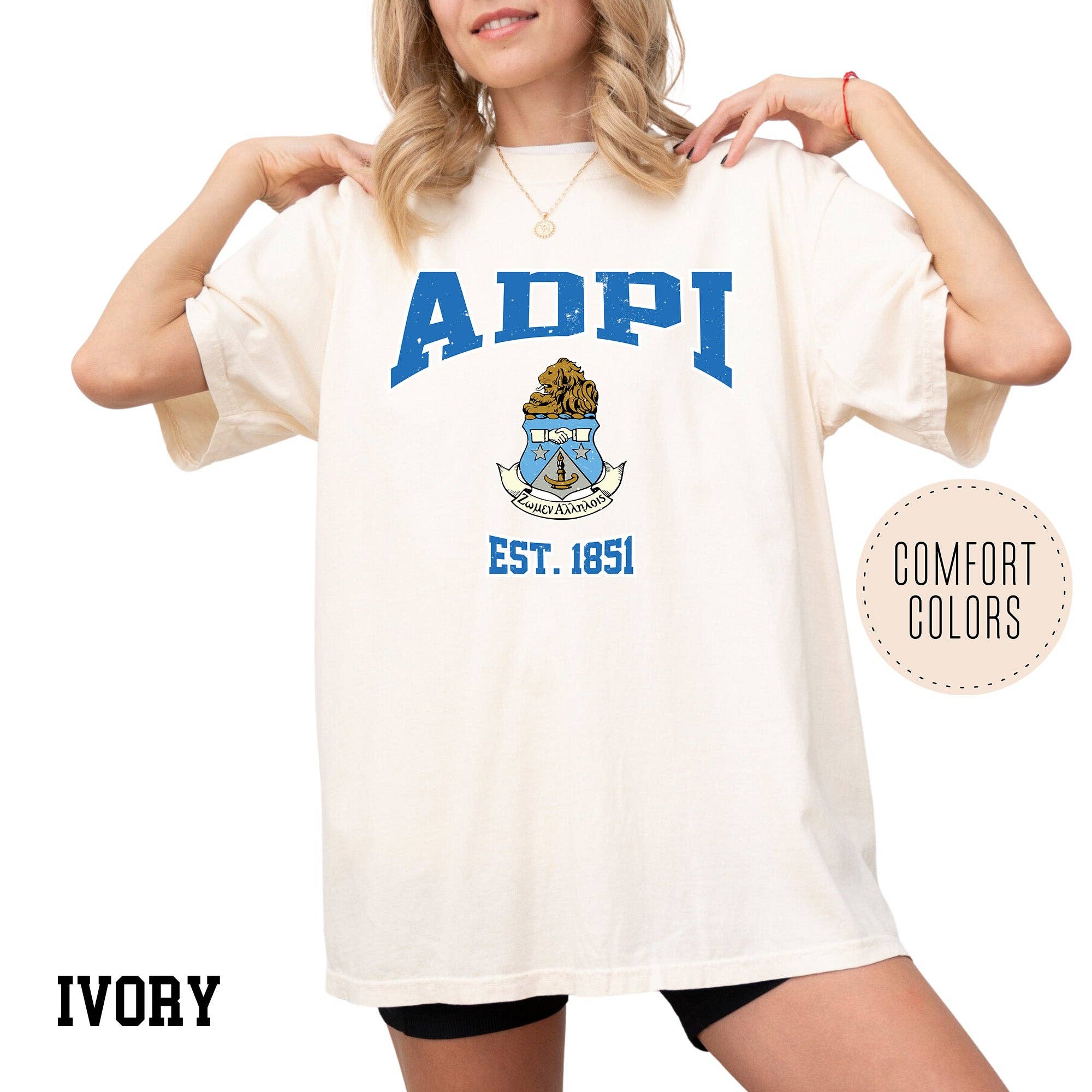 Kite and Crest - Vendita all'ingrosso Maglietta serigrafata - Donna - Maglietta della confraternita Legacy Luxe Comfort Colors1