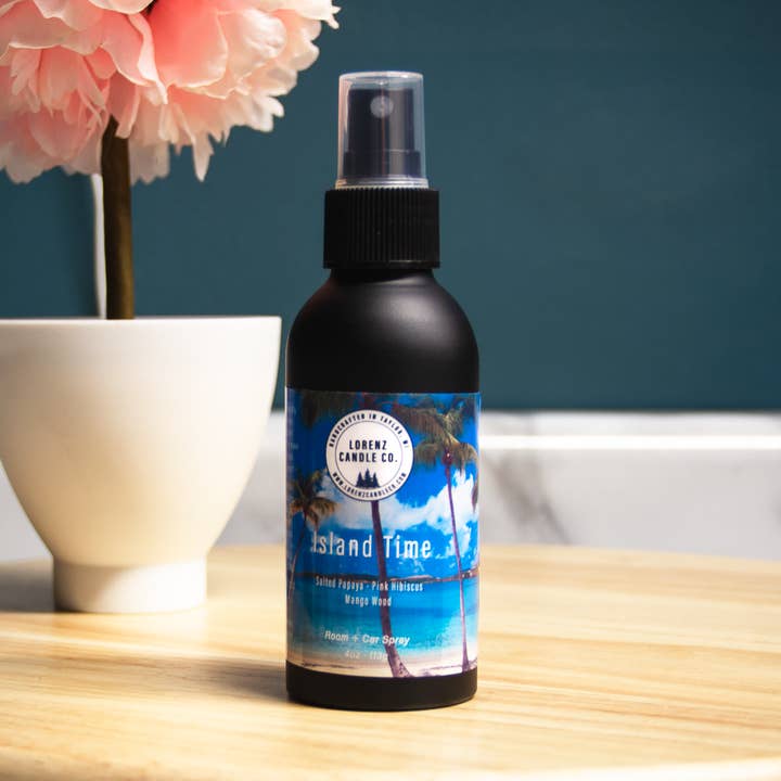 Spray d'ambiance Island Time 4 oz - Papaye salée, hibiscus et mangue pour la vente par Lorenz Candle Co.