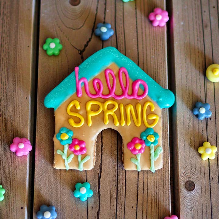 Hello Spring Dog House Treat for wholesale by YumYum4DOGS