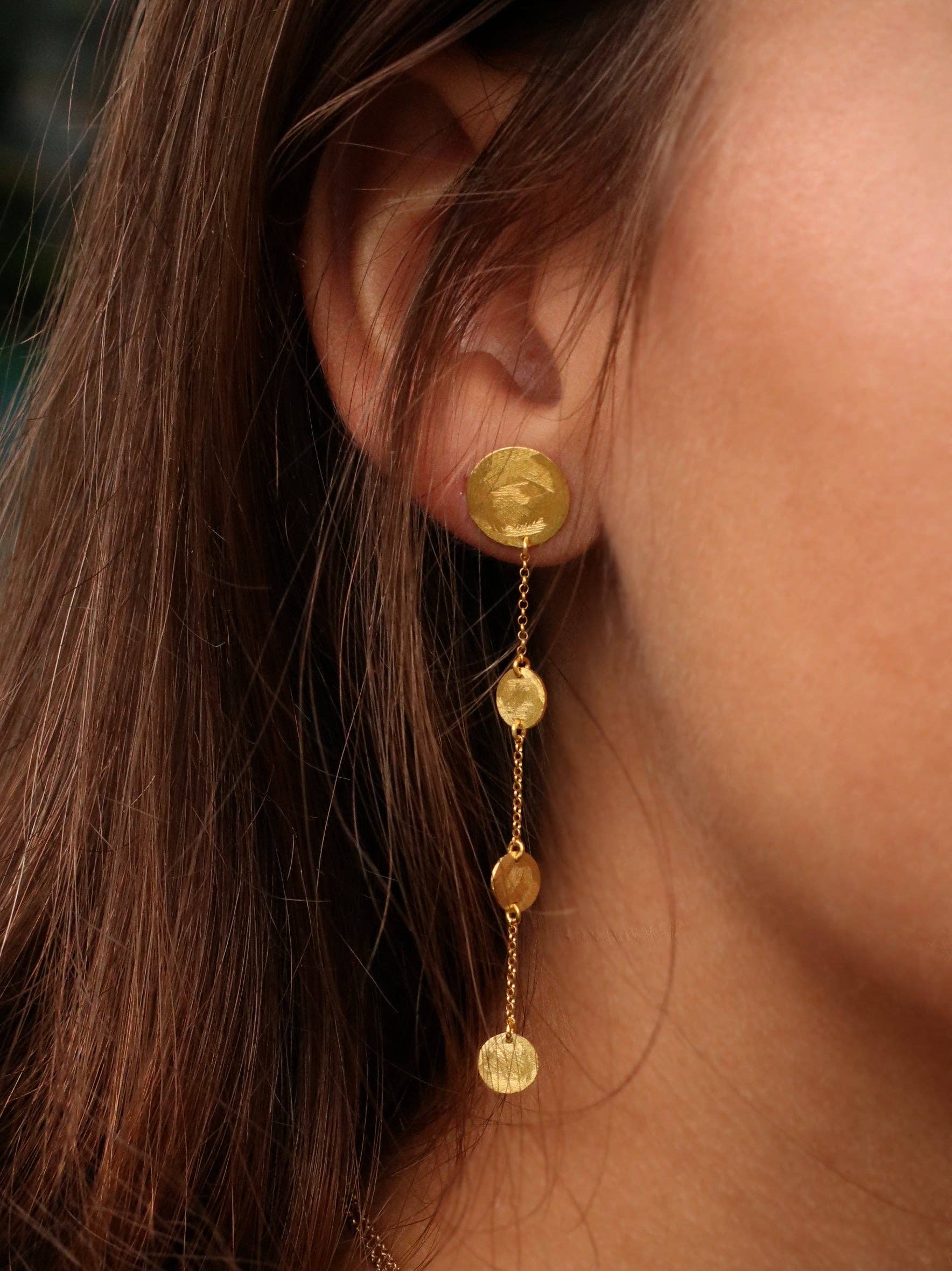 Mitos – Brincos de argola por atacado – Brincos de moedas longas3