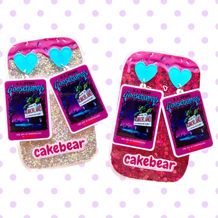 Goosebumps Book R.L. Stine Horrorland Earrings for wholesale by Cakebear