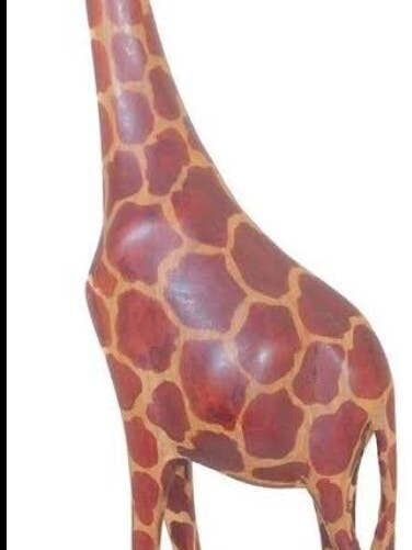24 inch hoog, handgemaakte houten gesneden giraffe voor wholesale door Delight merchants