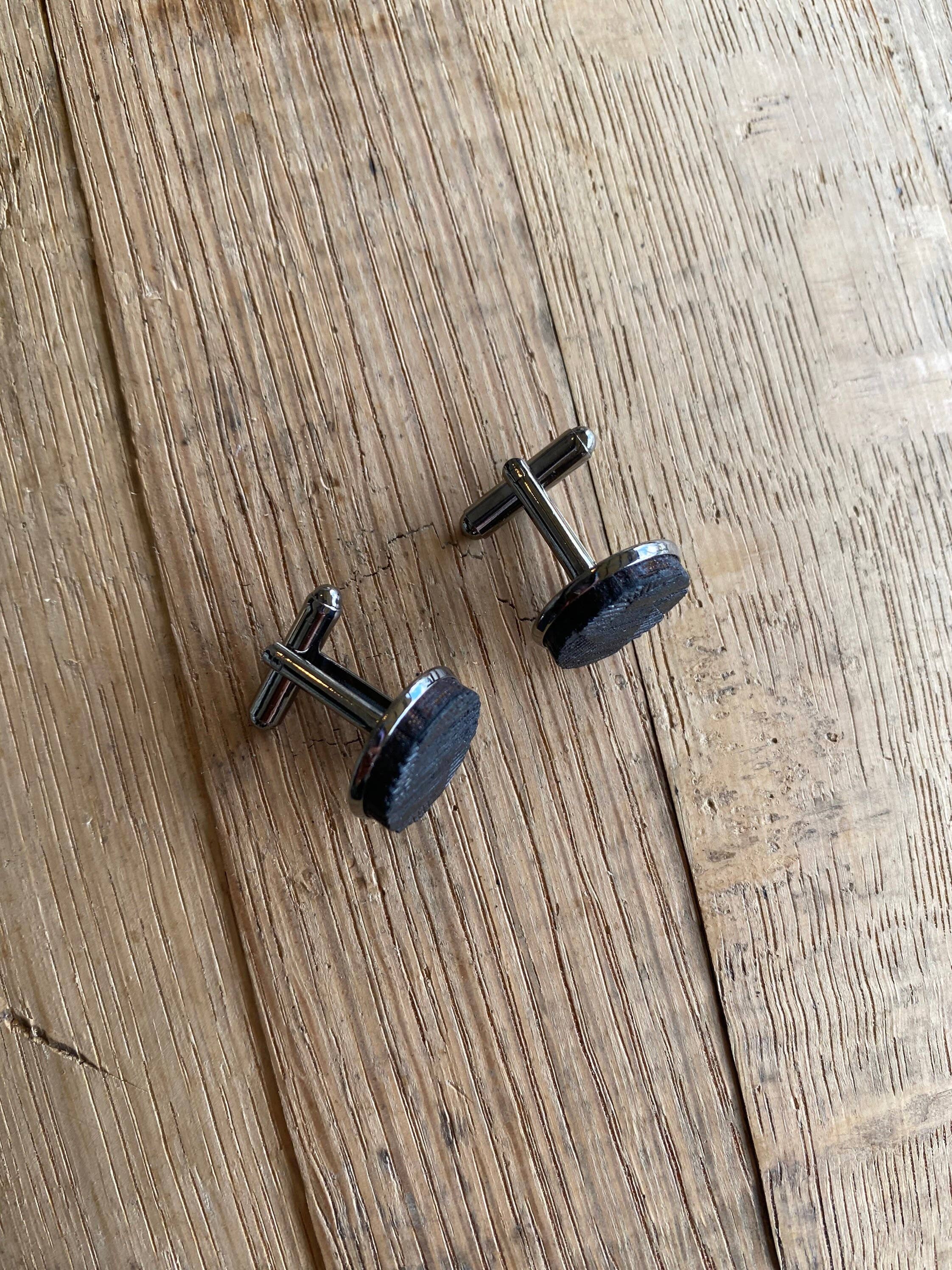 TWWKY – Botões de punho - Homem por atacado – Abotoaduras Bourbon Barrel Char de Madeira Recuperada de Kentucky2