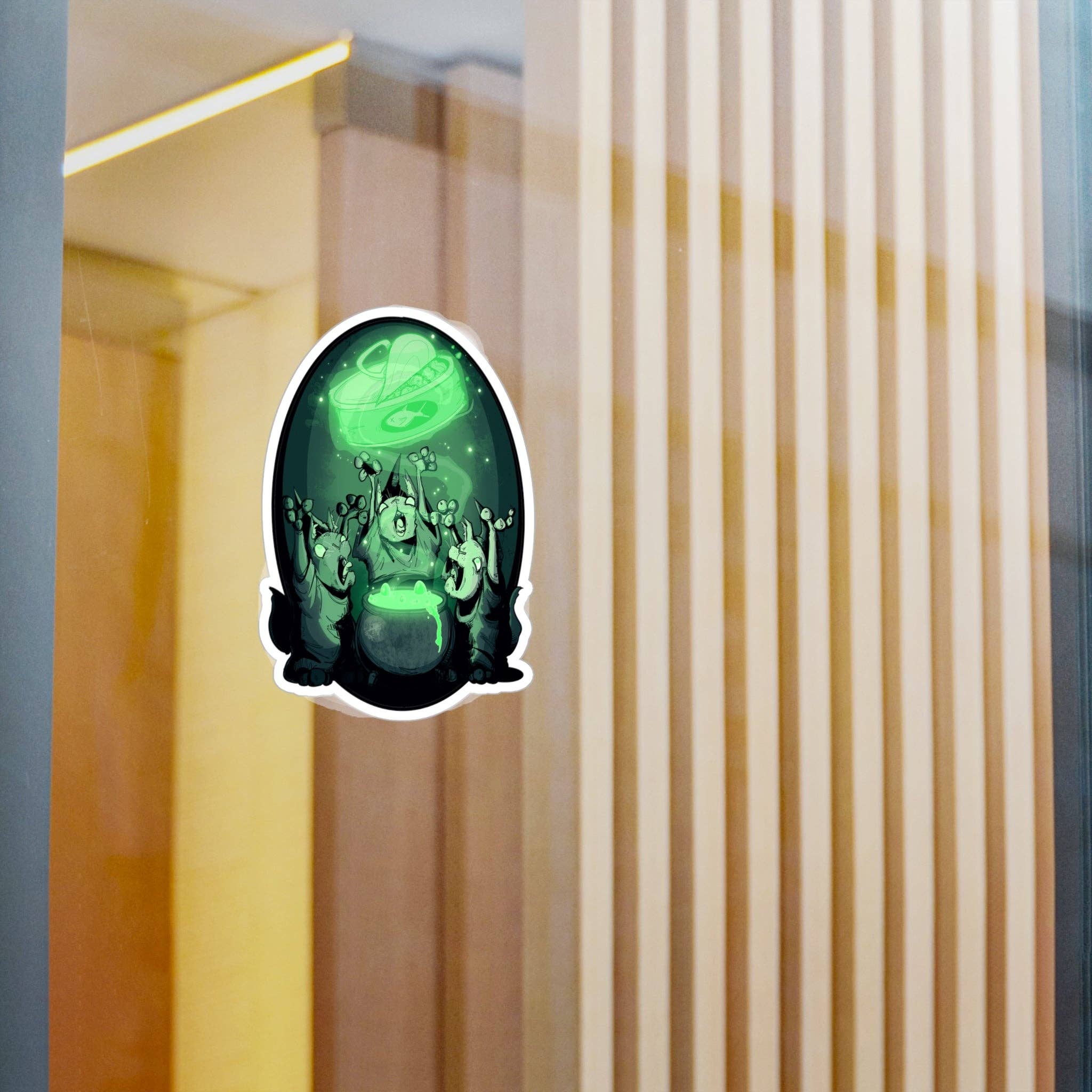 LVB Art - Vente Autocollant - Autocollant en vinyle découpé à la forme Cat Coven15