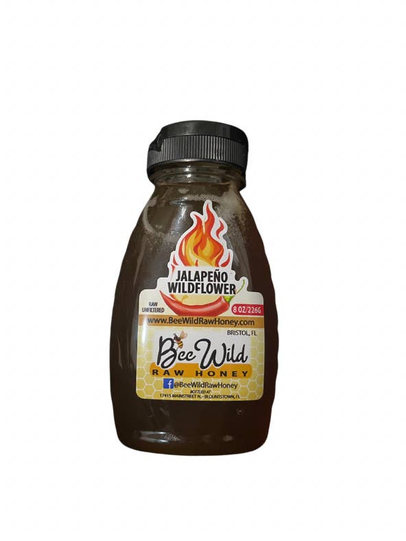 8oz Jalapeño Wildflower Honey for wholesale by Bee Wild Raw Honey