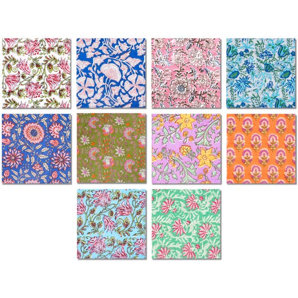 Kantha Decor - Wholesale Dinner & Cloth Napkin - Dinner napkins - Se of 10pc Multicolor 18'' Napkins2