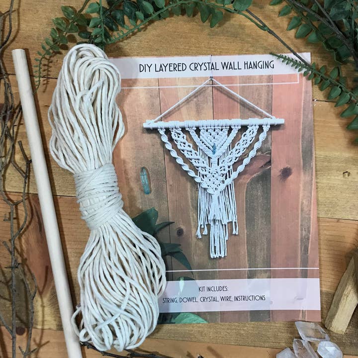 Tangled Up In Hue - Wholesale DIY craft kit - DIY Macrame Layered Crystal Wall Hanging Kit