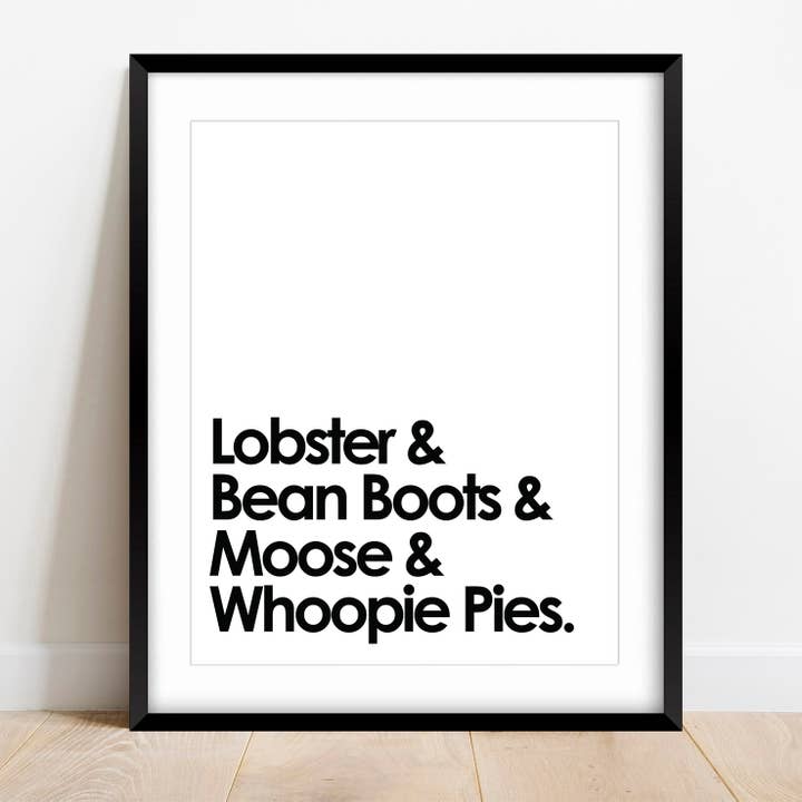 Gert & Co - Wholesale Art Print - Lobster, Bean Boots, Moose, & Whoopie Pies Maine Art Print2