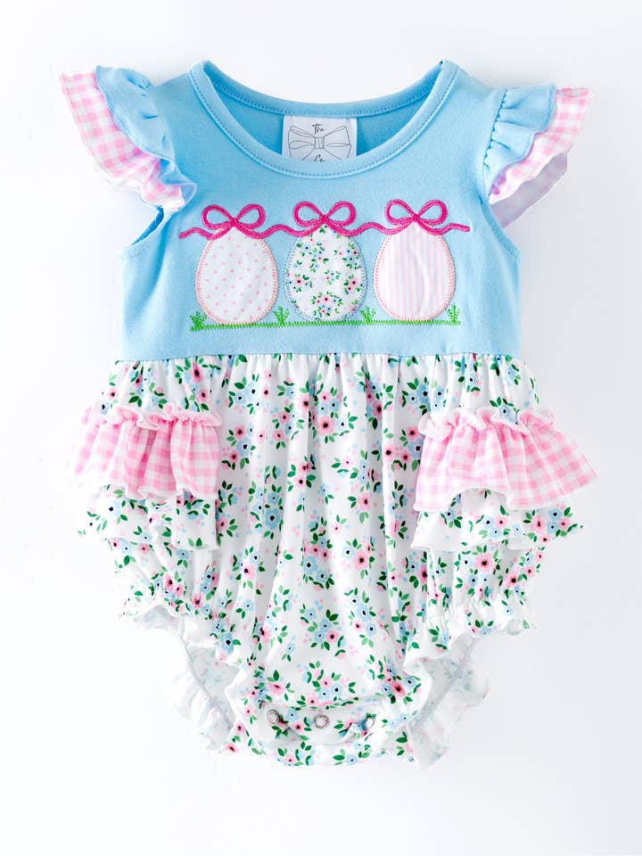 Easter Eggs & Bows Infant Romper for wholesale by The Hair Bow Company