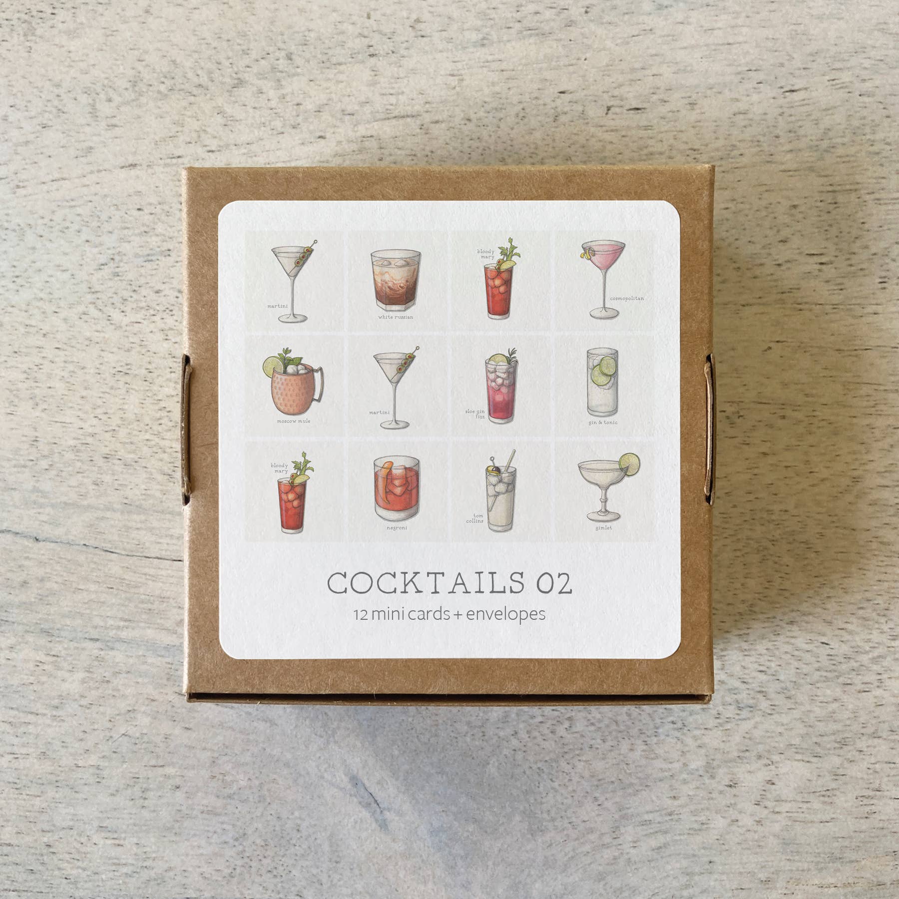 Yeesan Loh - Wholesale Stationery/Notecard Set - Mini Cards Set / Cocktails . 02 Gin & Vodka4