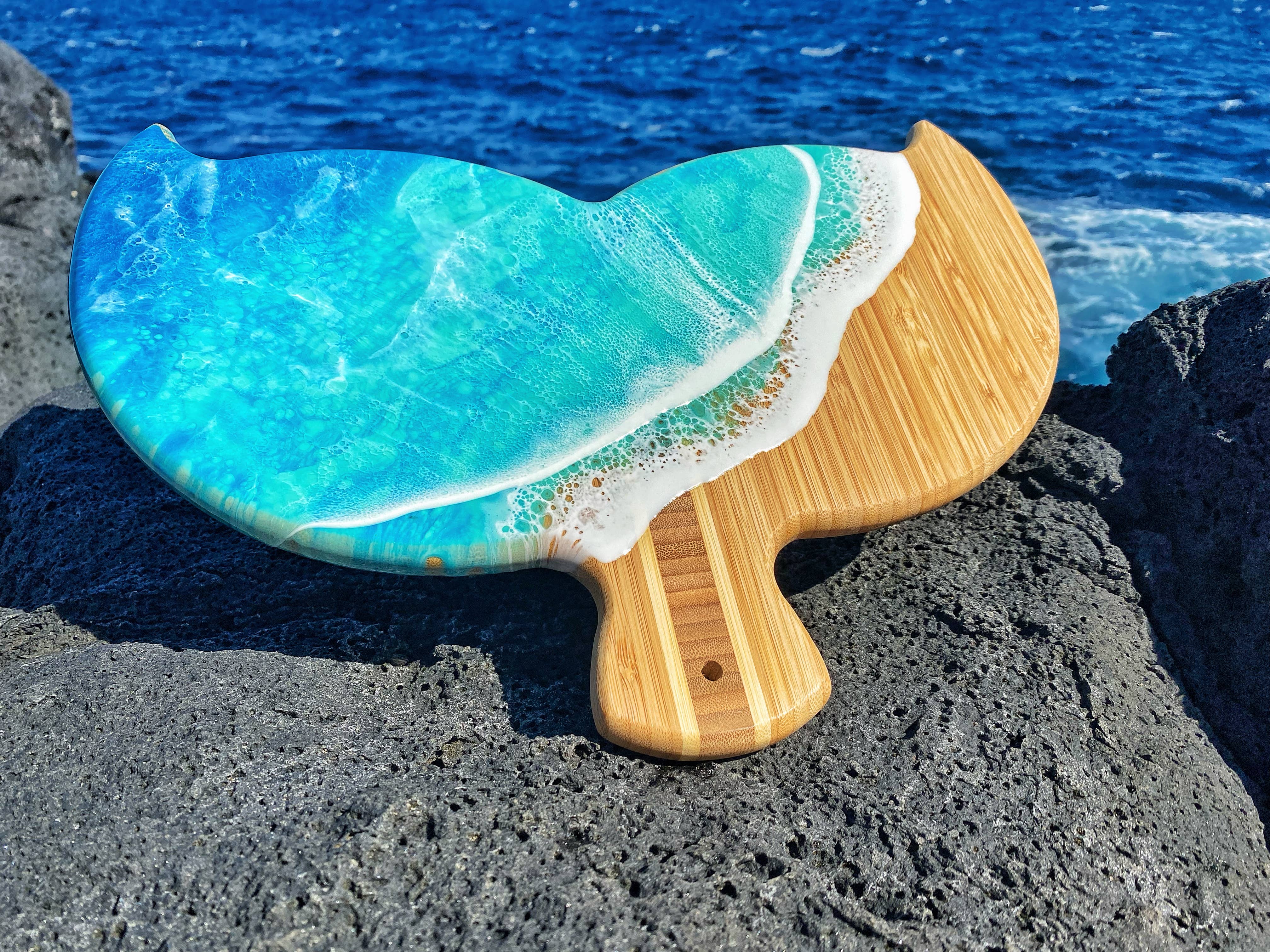 TBM Creations LLC - Wholesale Cheese Board - NEW Whale Tail Ocean Resin Charcuterie Board – Maui Made1