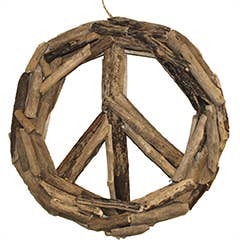 World Buyers - Wholesale Sign - Folk Craft Wood Cut Peace Sign Lrg - KGT43