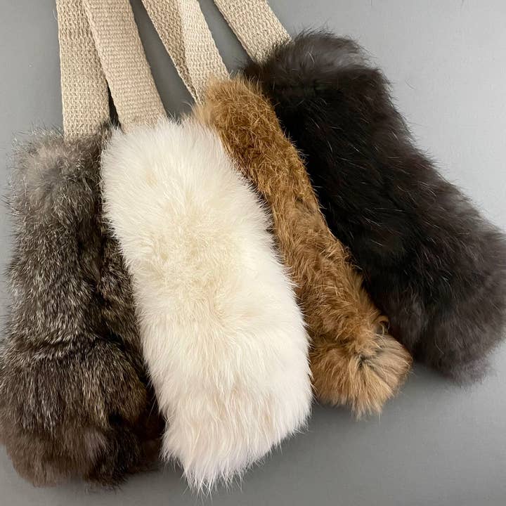 Pawsome Pet Toys - Wholesale Pet Toy - Dog - Rabbit Fur Dog Toy with Natural Hemp Handle for