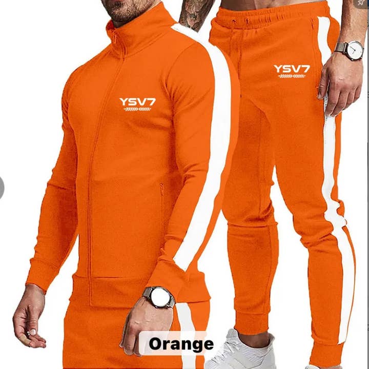 SURVÊTEMENT AJUSTÉ HOMME ORANGE ET BLANC pour la vente par YSV7