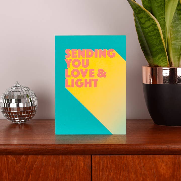 LoveLossDiscoballs - Wholesale Thinking of You Card - Sending You Love & Light | Bright Bold Support Greeting Card1