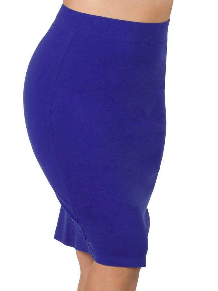 Jupe basique longueur genou en coton de qualité supérieure pour la vente par Vanilla Monkey