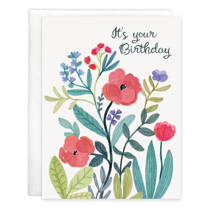 Birthday Greeting Card - Secret Garden Flowers for wholesale by GINA B DESIGNS