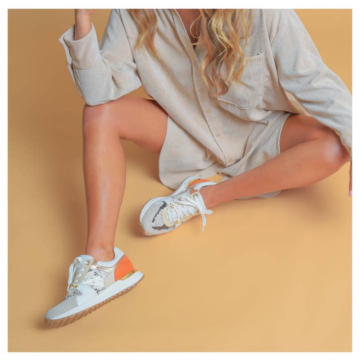 ORANGE PYTHON SNEAKERS for wholesale by What a Shoes