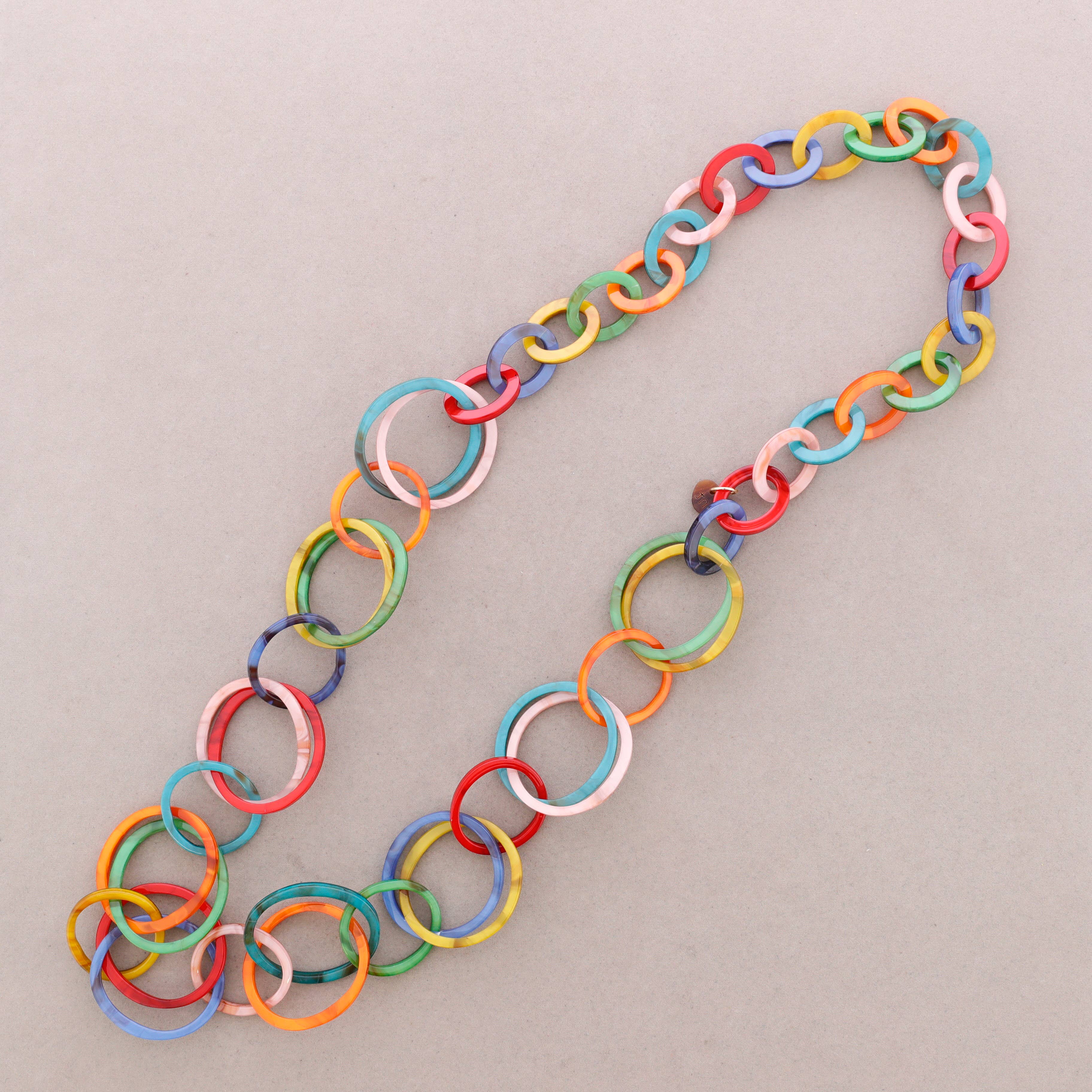 Sonata - Wholesale Snap Jewelry - Long Resin Link Necklace2