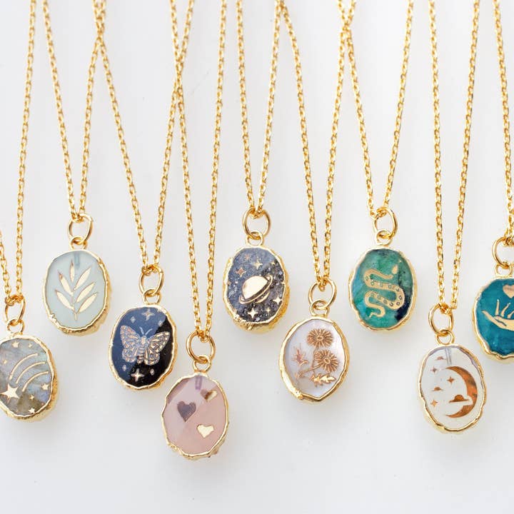 Jill Makes - Wholesale Pendant/Charm Necklace - Gemstone Symbol Necklaces