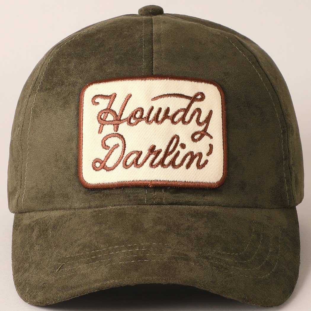Fashion City - Wholesale Baseball Cap - Women's - Howdy Darlin Patch Suede Baseball Cap4
