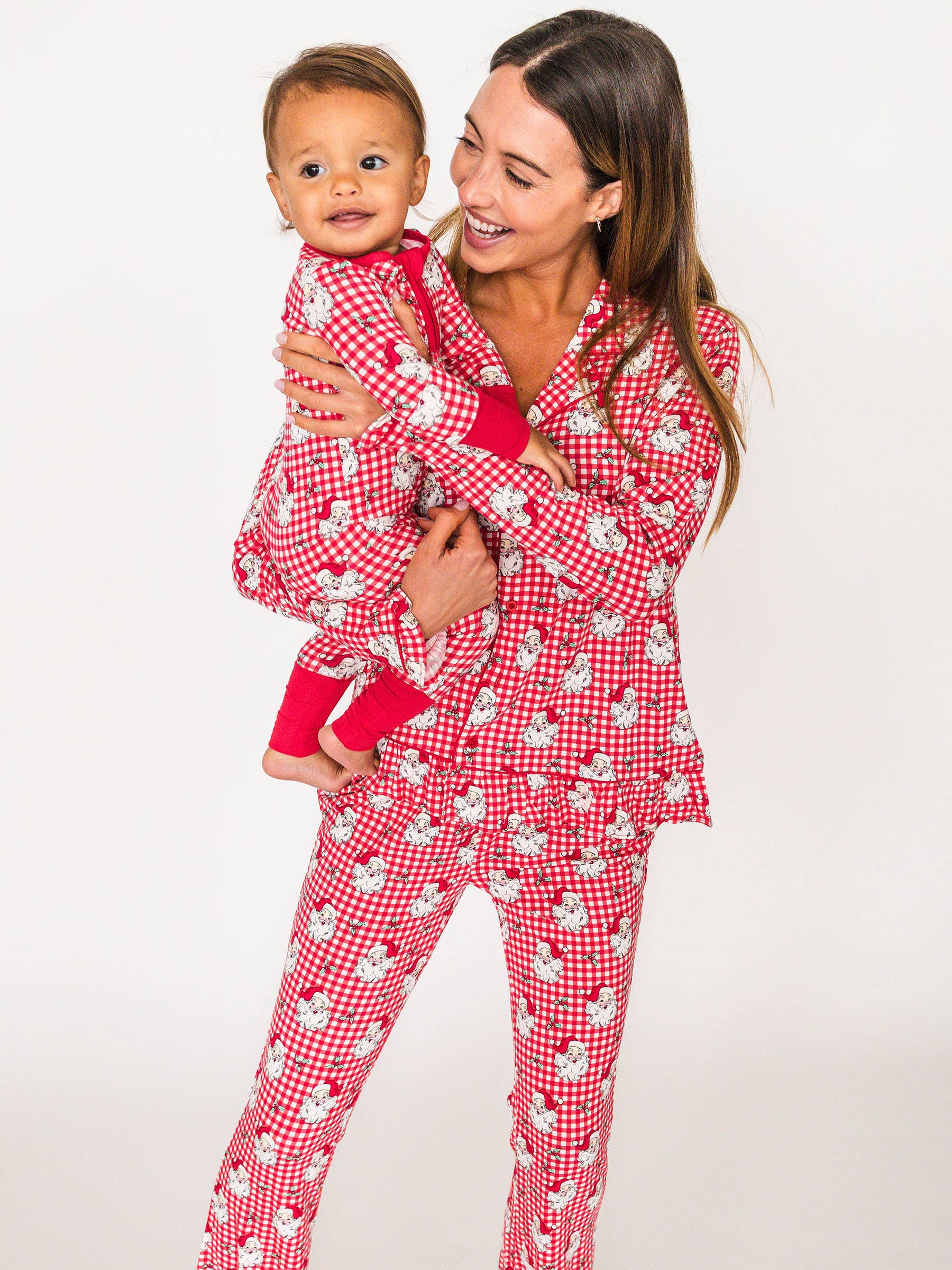 SoftSnooze™ Baby Bamboo Viscose Red Dear Santa Convertible One Piece Footie Pajama for wholesale on Faire3