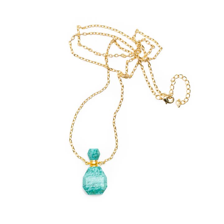Collar Botella Aceite Esencial Aqua Jasper para venta al por mayor de Aviva Stanoff Design