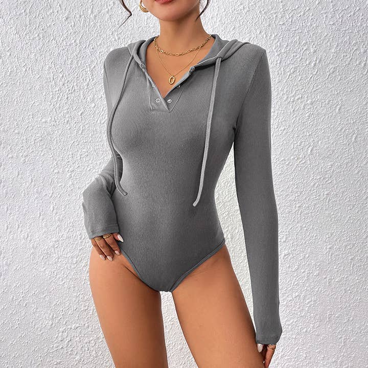 Gray Solid Color Slim Fit Fashion Onesie for wholesale on Faire