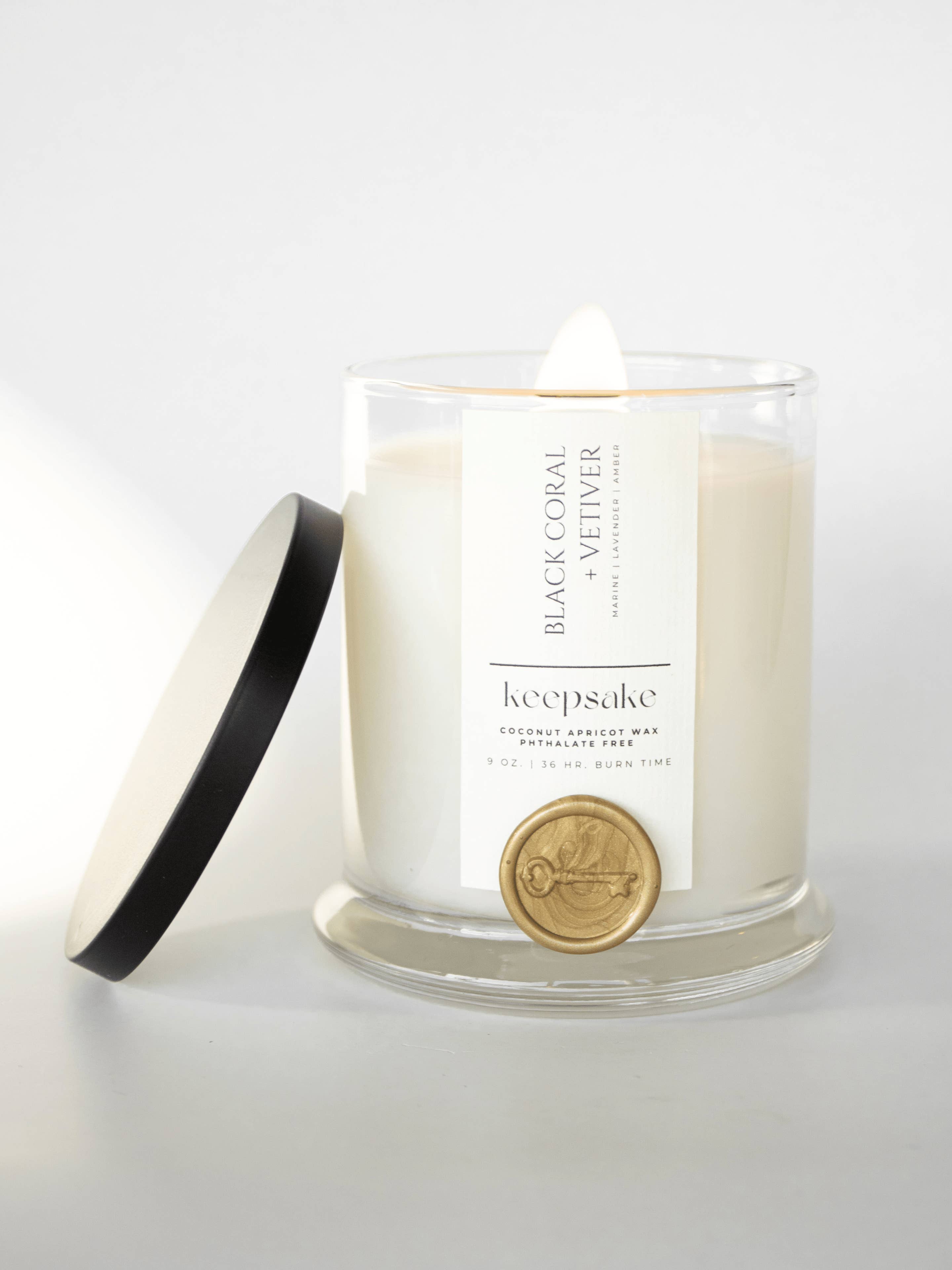 9 oz. Luxury Candle - Black Coral + Vetiver for wholesale by Keepsake Candle | Curated