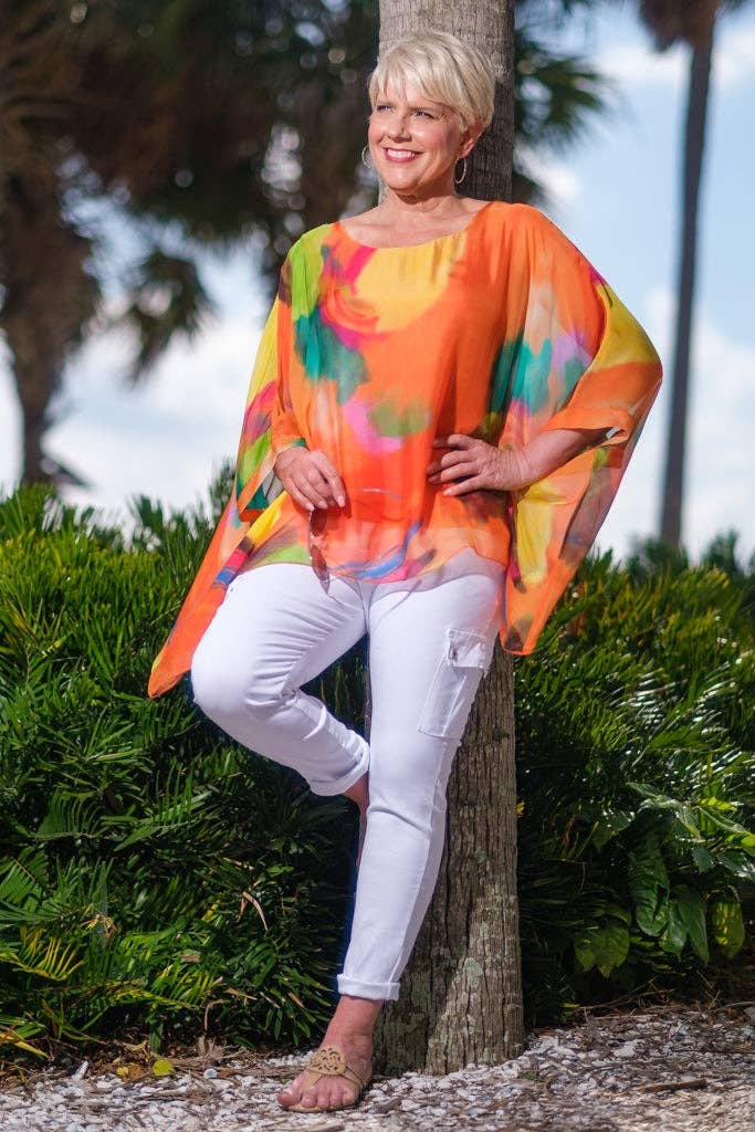 TINA Stephens Italy/Tees By Tina - Wholesale Kaftan - Women's - Sofia Sunrise Silk Kaftan (BQ201U)10