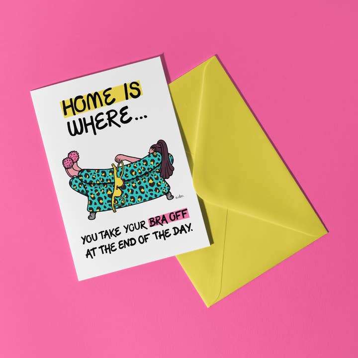 Zuhause: BH aus A6 Grußkarte für den Großhandel von Don Design