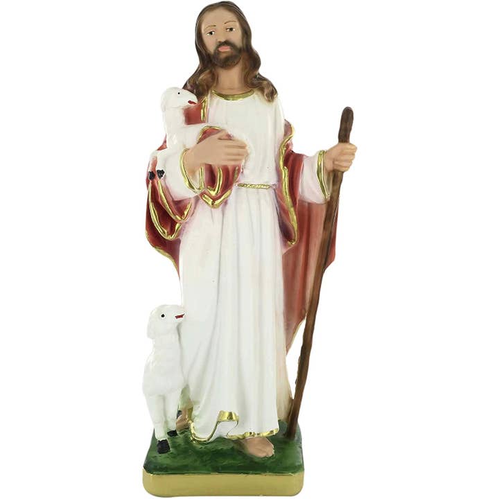 Costa Articoli Religiosi – wholesale Dekorativ statyett – Staty Jesus den gode herden i gips cm. 30