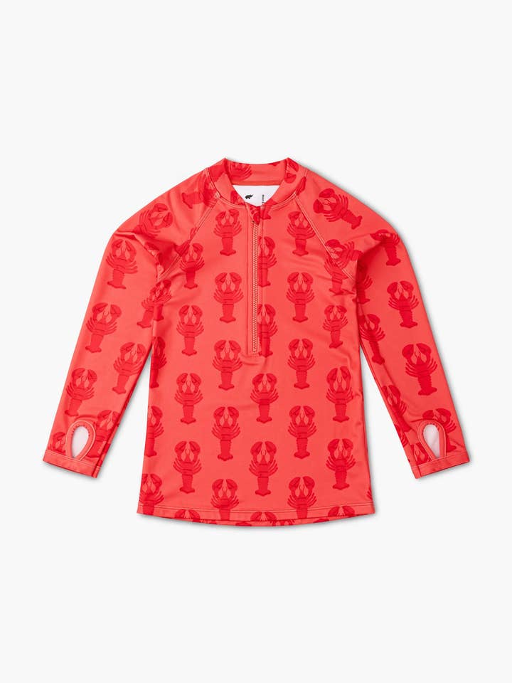 Kids & Baby Swim Rashguard Top_Red Lobster Tales for wholesale by Monica + Andy