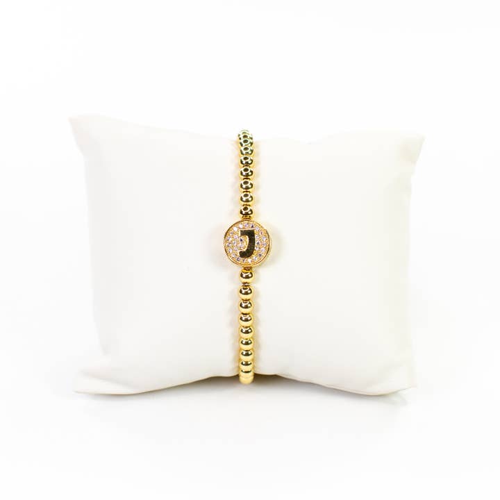 Savvy Bling - Wholesale Beaded Bracelet - Initial Simulated Diamond Bracelet9