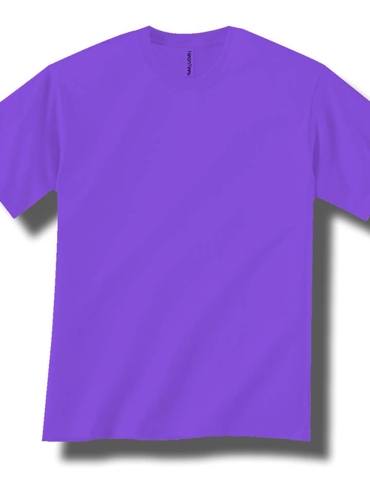 Violet fluo T-shirt violet fluo à manches courtes Ringspun pour adulte en vente sur Faire0