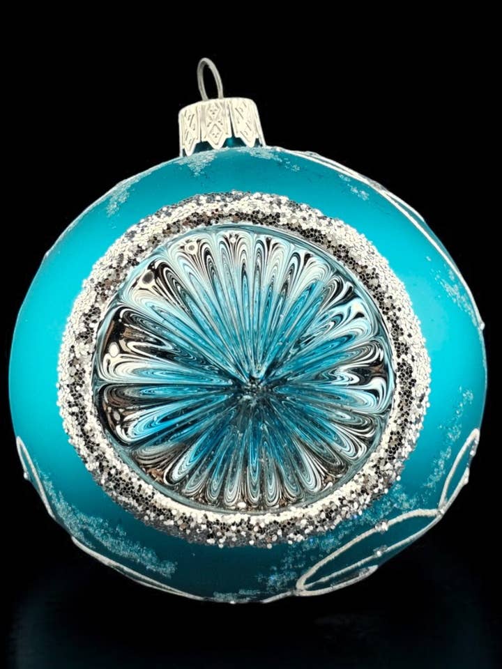 Aqua Blown Glass Ornament - Turquoise - Refractor Ornament for wholesale by Glass by Iness