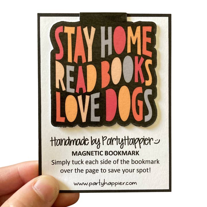 Stay Home Read Books Love Dogs Magnetic Bookmark for wholesale by PartyHappier
