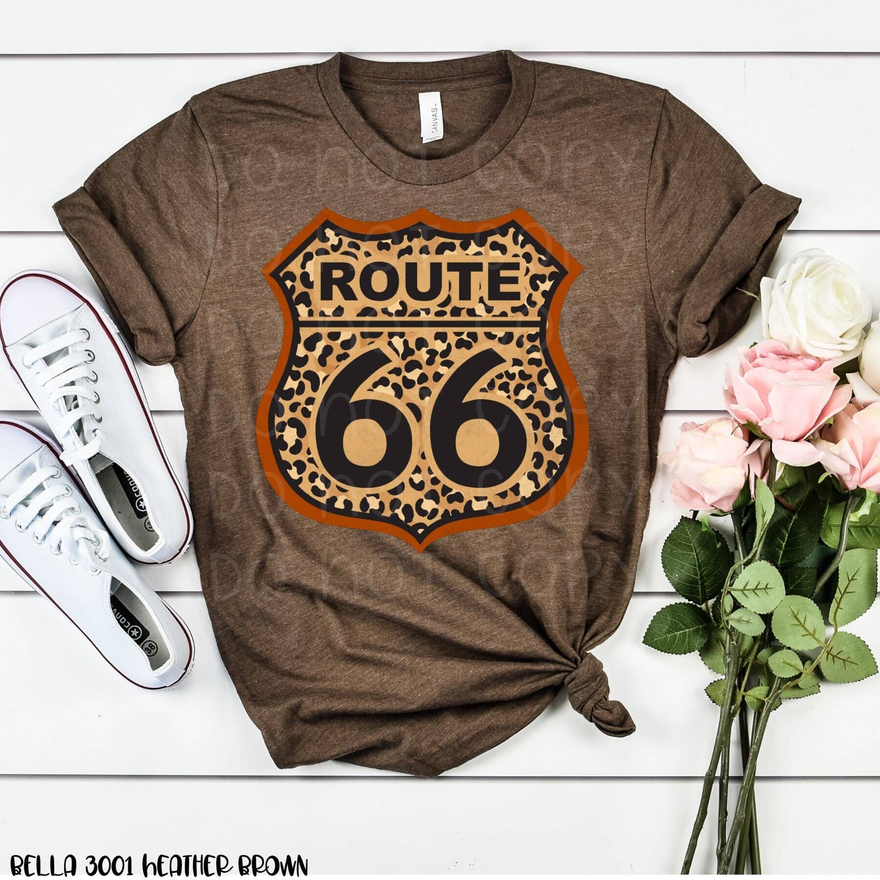 Ashton Grove Ltd Co - Wholesale Screen Printed T-Shirt - Women's - Route 66 Leopard Graphic Tee0