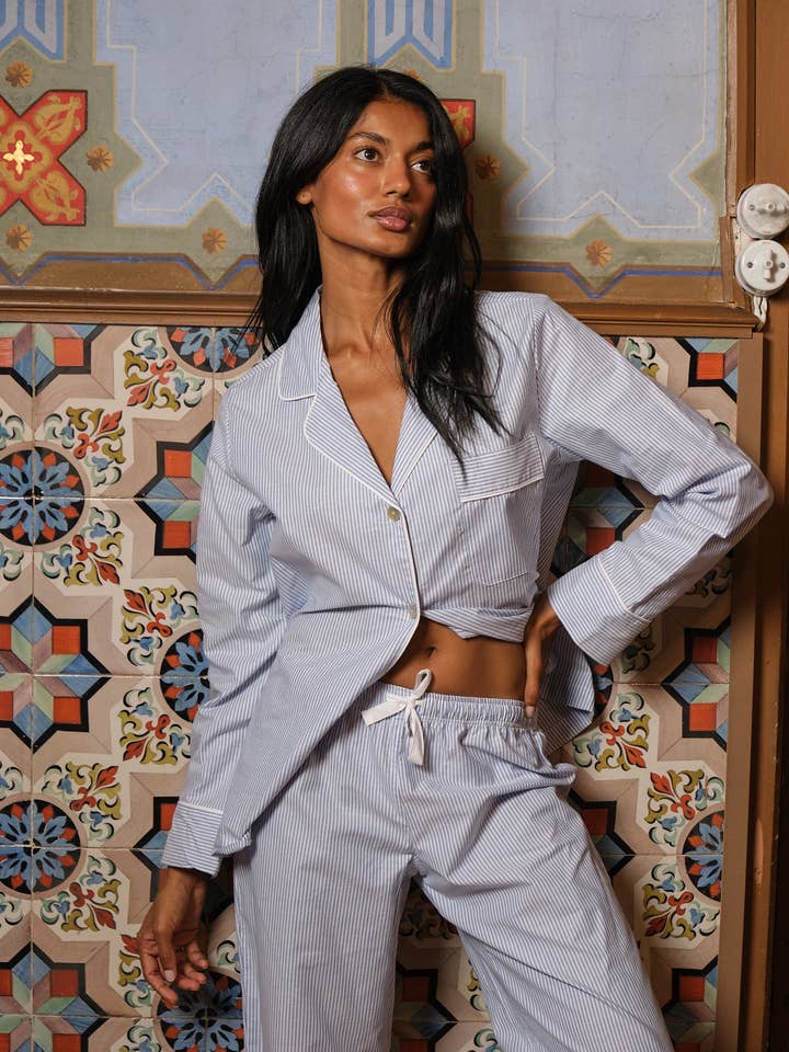 Pijama Mujer Oxford Blue for wholesale by Vicky Bargalló