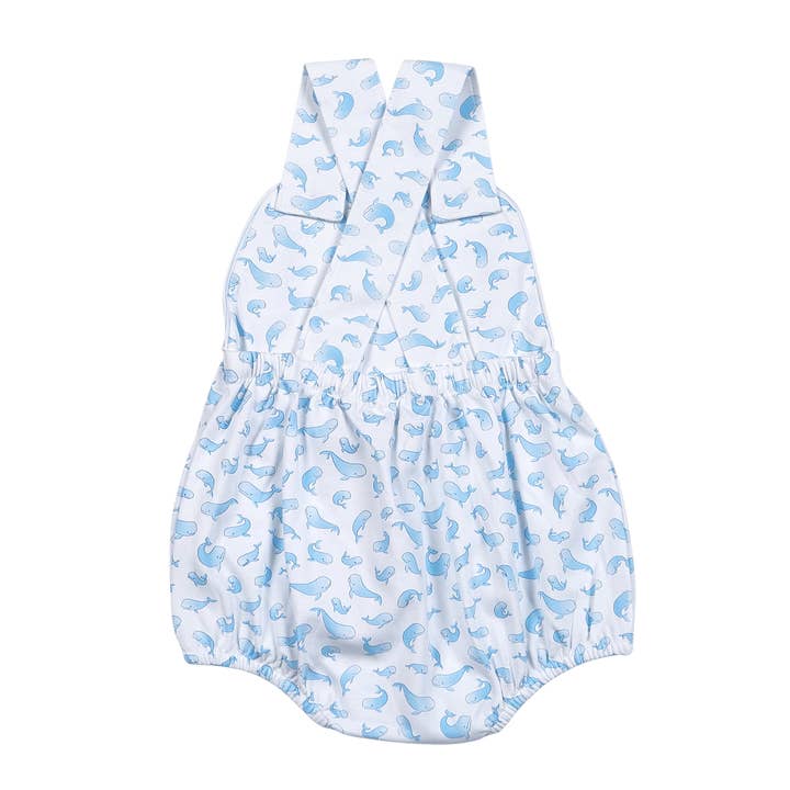 Hug Me First - Wholesale Bodysuit (Non-Footed) - Baby - WLS-330 Blue whales Pima boy sun bubble2