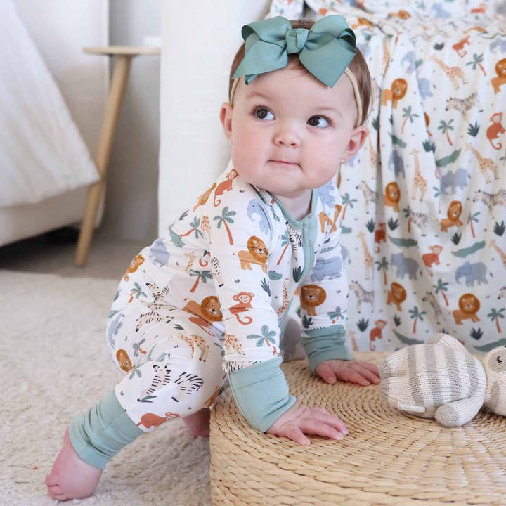 Caden Lane - Wholesale Jumpsuit - Baby - Safari Snuggles Convertible Zip Romper9