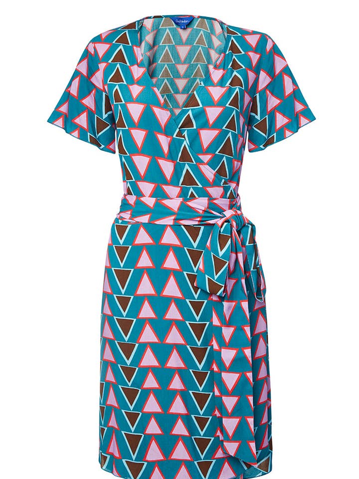 Staplade trianglar kort omlottklänning för wholesale av cukimber