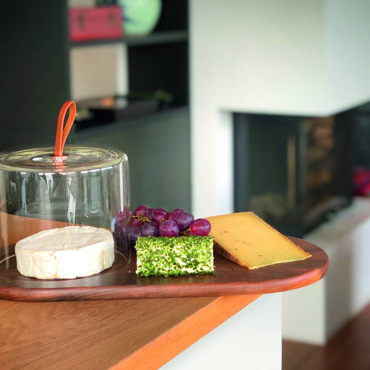 Philippi GmbH - Vente Plateaux à fromage - Plateau à fromage en noyer avec couvercle en verre