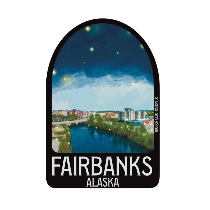 Fairbanks Alaska Sticker/Magnet/Print/Postcard for wholesale by About Town Co