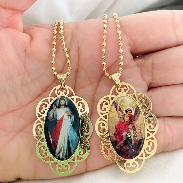 Colar São Miguel, Colar Jesus Cristo por atacado de Housegoldjewelry