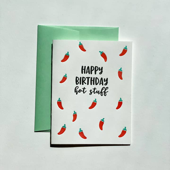 Stack Paper Press – wholesale Födelsedagskort – Grattis på födelsedagen heta grejer Letterpress födelsedag